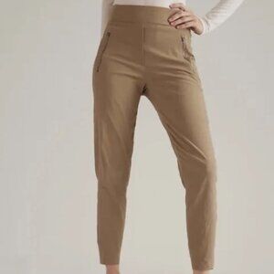 Athleta Trekkie North Jogger Pants Womens SZ 4 Brown Stretch Nylon Travel Hiking